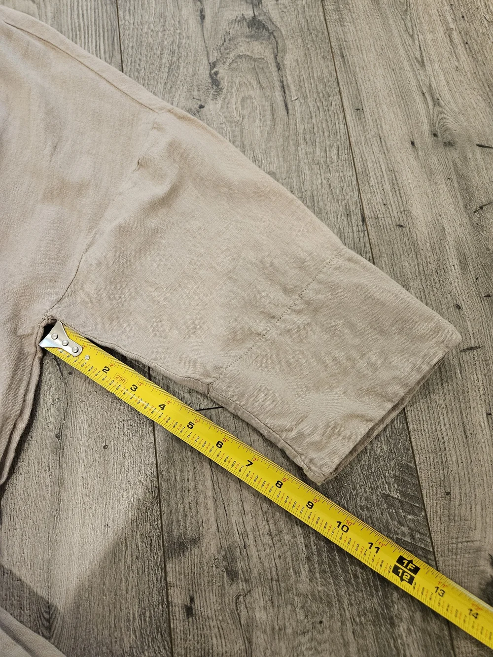 Zara Beige Linen Blend Safari Boho Short Sleeve Drawstring Romper Sz. M